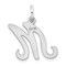 Sterling Silver Stamped Initial Letter M Charm Pendant Jewerly 20mm x 12mm